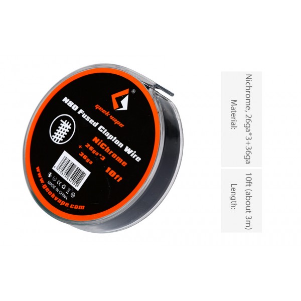 GeekVape Resistenza N80 Fused Clapton Wire (26GAx3+36GA) 10ft